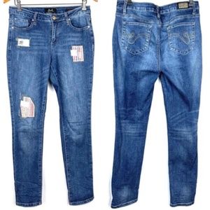 Earl women's skinny jeans embellished and distressed, size 8